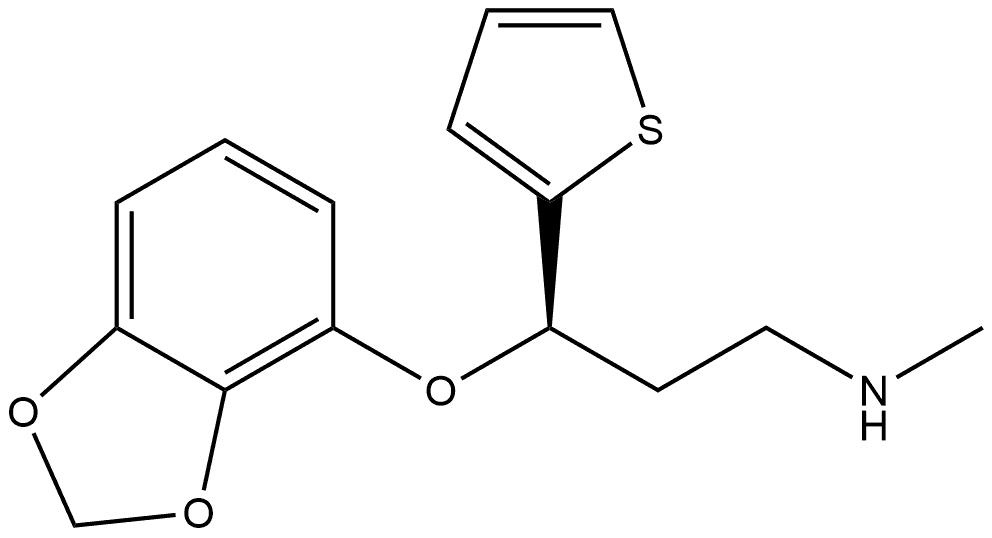 2-Thiophenepropanamine, γ-(1,3-benzodioxol-4-yloxy)-N-methyl-, (γR)- Structure