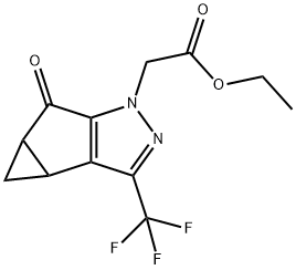 Ethyl 2-(5-oxo-3-(trifluoromethyl)-3b,4,4a,5-tetrahydro-1H-cyclopropa[3,4]cyclopenta[1,2-c]pyrazol-1-yl)acetate Structure