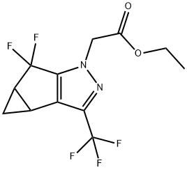 1H-Cyclopropa[3,4]cyclopenta[1,2-c]pyrazole-1-acetic acid, 5,5-difluoro-3b,4,4a,5-tetrahydro-3-(trifluoromethyl)-, ethyl ester Structure