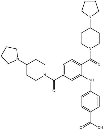 Benzoic acid, 4-[[2,5-bis[[4-(1-pyrrolidinyl)-1-piperidinyl]carbonyl]phenyl]amino]- Structure