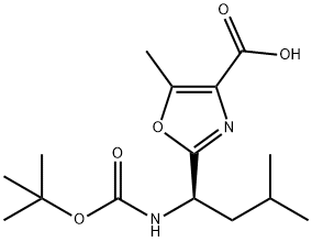 2-{(1R)-1-[(tert-butoxycarbonyl)amino]-3-methylbutyl}-5-methyl-1,3-oxazole-4-carboxylic acid Structure