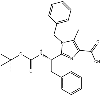 1-benzyl-2-{(1S)-1-[(tert-butoxycarbonyl)amino]-2-phenylethyl}-5-methyl-1H-imidazole-4-carboxylic acid Structure