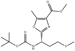 methyl 2-[(1S)-1-[(tert-butoxycarbonyl)amino]-3-(methylsulfanyl)propyl]-5-methyl-1,3-oxazole-4-carboxylate Structure