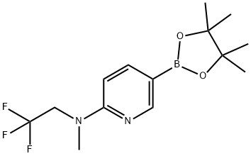 2-Pyridinamine, N-methyl-5-(4,4,5,5-tetramethyl-1,3,2-dioxaborolan-2-yl)-N-(2,2,2-trifluoroethyl)- Structure