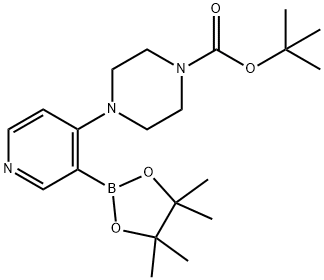 1-Piperazinecarboxylic acid, 4-[3-(4,4,5,5-tetramethyl-1,3,2-dioxaborolan-2-yl)-4-pyridinyl]-, 1,1-dimethylethyl ester 구조식 이미지
