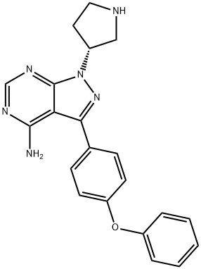 1H-Pyrazolo[3,4-d]pyrimidin-4-amine, 3-(4-phenoxyphenyl)-1-(3R)-3-pyrrolidinyl- Structure