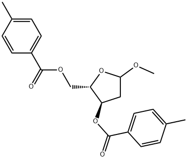 L-erythro-Pentofuranoside, methyl 2-deoxy-, 3,5-bis(4-methylbenzoate) 구조식 이미지