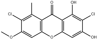 9H-Xanthen-9-one, 2,7-dichloro-1,3-dihydroxy-6-methoxy-8-methyl- Structure