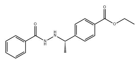 Benzoic acid, 4-[(1S)-1-(2-benzoylhydrazinyl)ethyl]-, ethyl ester Structure