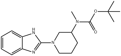 Carbamic acid, N-[1-(1H-benzimidazol-2-yl)-3-piperidinyl]-N-methyl-, 1,1-dimethylethyl ester Structure