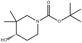 1-Piperidinecarboxylic acid, 4-hydroxy-3,3-dimethyl-, 1,1-dimethylethyl ester, (4S)- Structure
