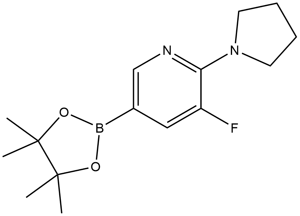 3-Fluoro-2-(1-pyrrolidinyl)-5-(4,4,5,5-tetramethyl-1,3,2-dioxaborolan-2-yl)py... Structure