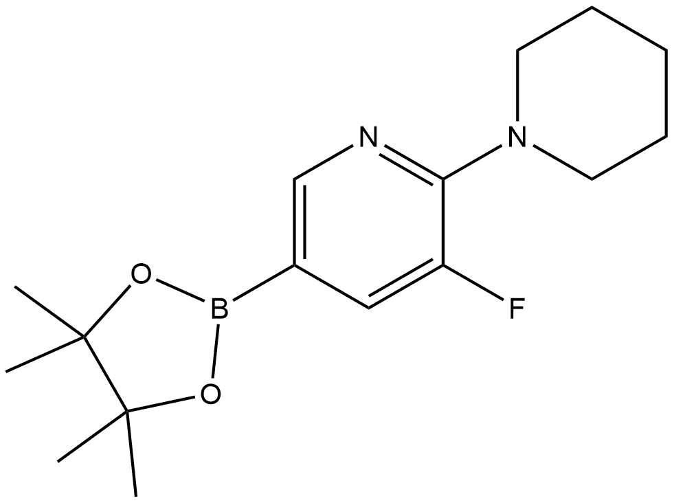 3-Fluoro-2-(1-piperidinyl)-5-(4,4,5,5-tetramethyl-1,3,2-dioxaborolan-2-yl)pyr... Structure