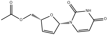 5-Fluoro-1-(2',3'-dideoxy-2',3'-didehydro-5'-O-acetyl-b-L-ribofuranosyl)-uracil 구조식 이미지