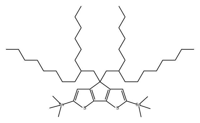 Stannane, 1,1'-[4,4-bis(2-hexyldecyl)-4H-cyclopenta[2,1-b:3,4-b']dithiophene-2,6-diyl]bis[1,1,1-trimethyl- Structure