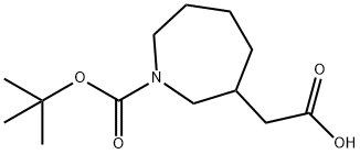 1-[(1,1-Dimethylethoxy)carbonyl]hexahydro-1H-azepine-3-acetic acid 구조식 이미지