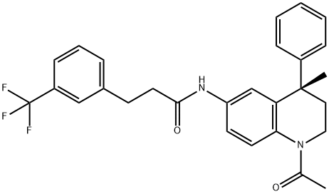 N-[(4S)-1-Acetyl-1,2,3,4-tetrahydro-4-methyl-4-phenyl-6-quinolinyl]-3-(trifluoromethyl)benzenepropanamide Structure