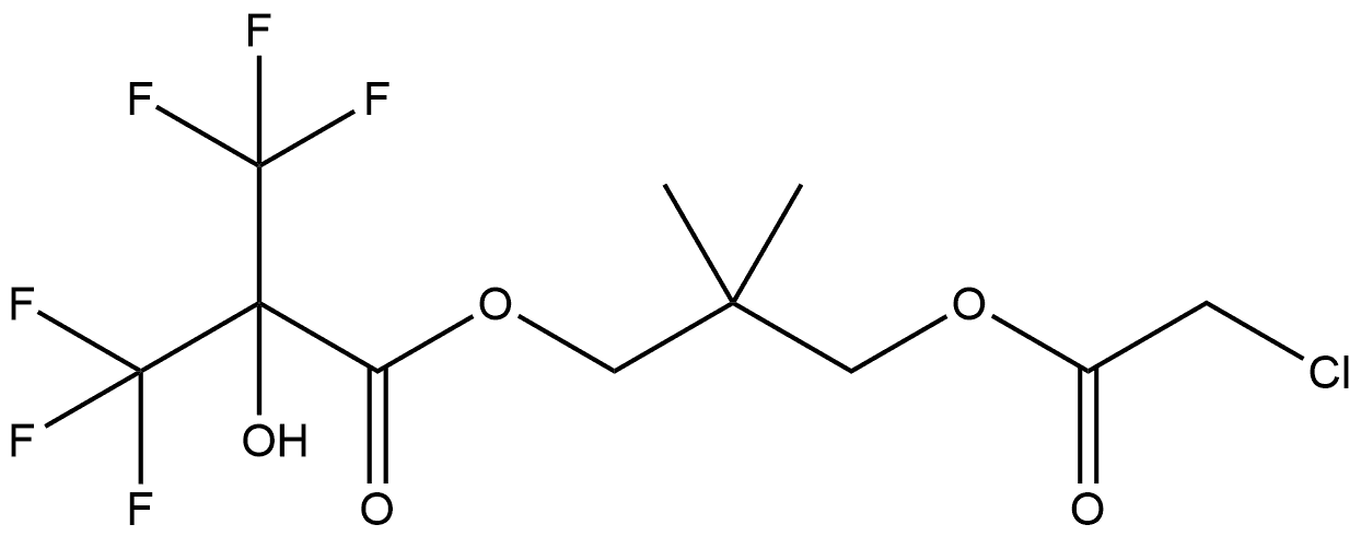 3-[(2-Chloroacetyl)oxy]-2,2-dimethylpropyl 3,3,3-trifluoro-2-hydroxy-2-(trifluoromethyl)propanoate (ACI) 구조식 이미지