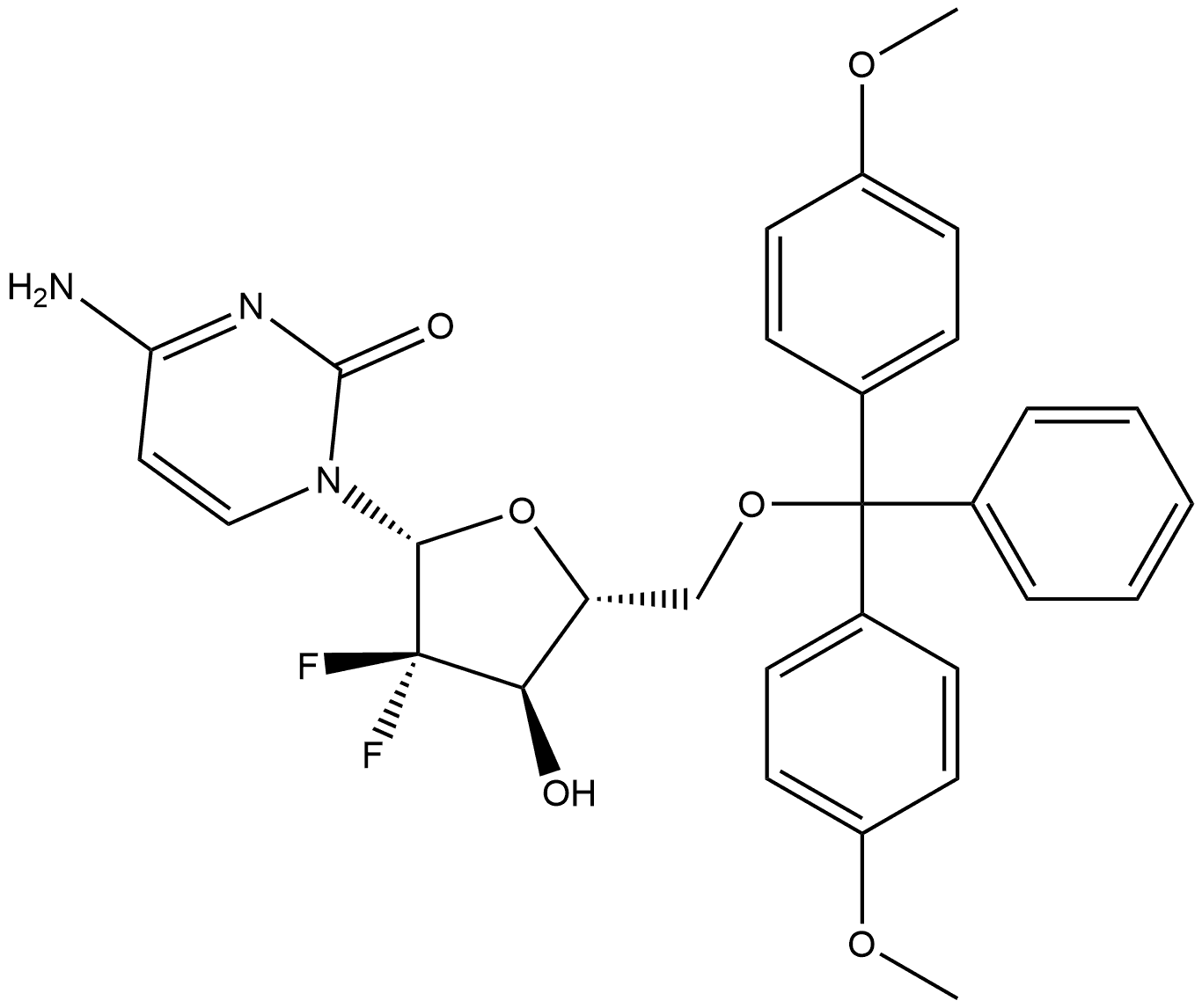 Cytidine, 5'-O-[bis(4-methoxyphenyl)phenylmethyl]-2'-deoxy-2',2'-difluoro- Structure