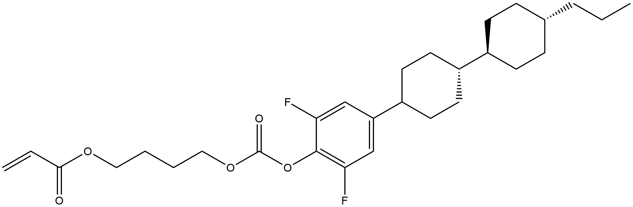 4-(((2,6-difluoro-4-(trans，trans-4'-propyl-[1,1'-bi(cyclohexan)]-4-yl)phenoxy)carbonyl)oxy)butyl acrylate Structure