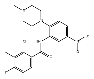 Benzamide, 2-chloro-4-fluoro-3-methyl-N-[2-(4-methyl-1-piperazinyl)-5-nitrophenyl]- 구조식 이미지