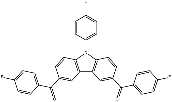 Methanone, 1,1'-[9-(4-fluorophenyl)-9H-carbazole-3,6-diyl]bis[1-(4-fluorophenyl)- Structure