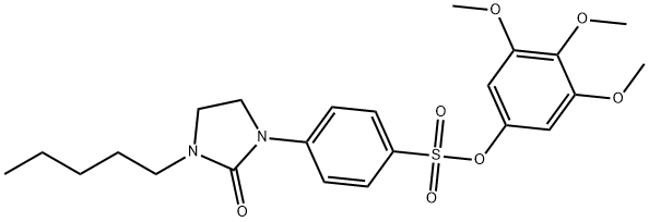 Benzenesulfonic acid, 4-(2-oxo-3-pentyl-1-imidazolidinyl)-, 3,4,5-trimethoxyphenyl ester Structure