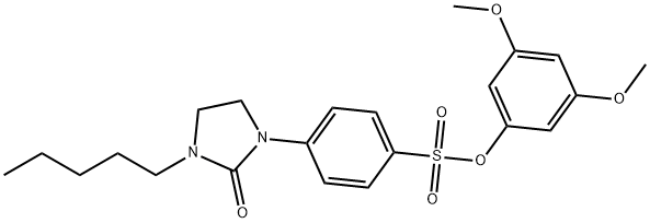 Benzenesulfonic acid, 4-(2-oxo-3-pentyl-1-imidazolidinyl)-, 3,5-dimethoxyphenyl ester Structure