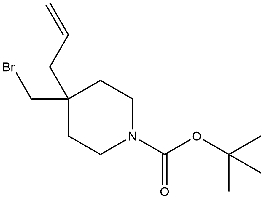 1,1-Dimethylethyl 4-(bromomethyl)-4-(2-propen-1-yl)-1-piperidinecarboxylate 구조식 이미지