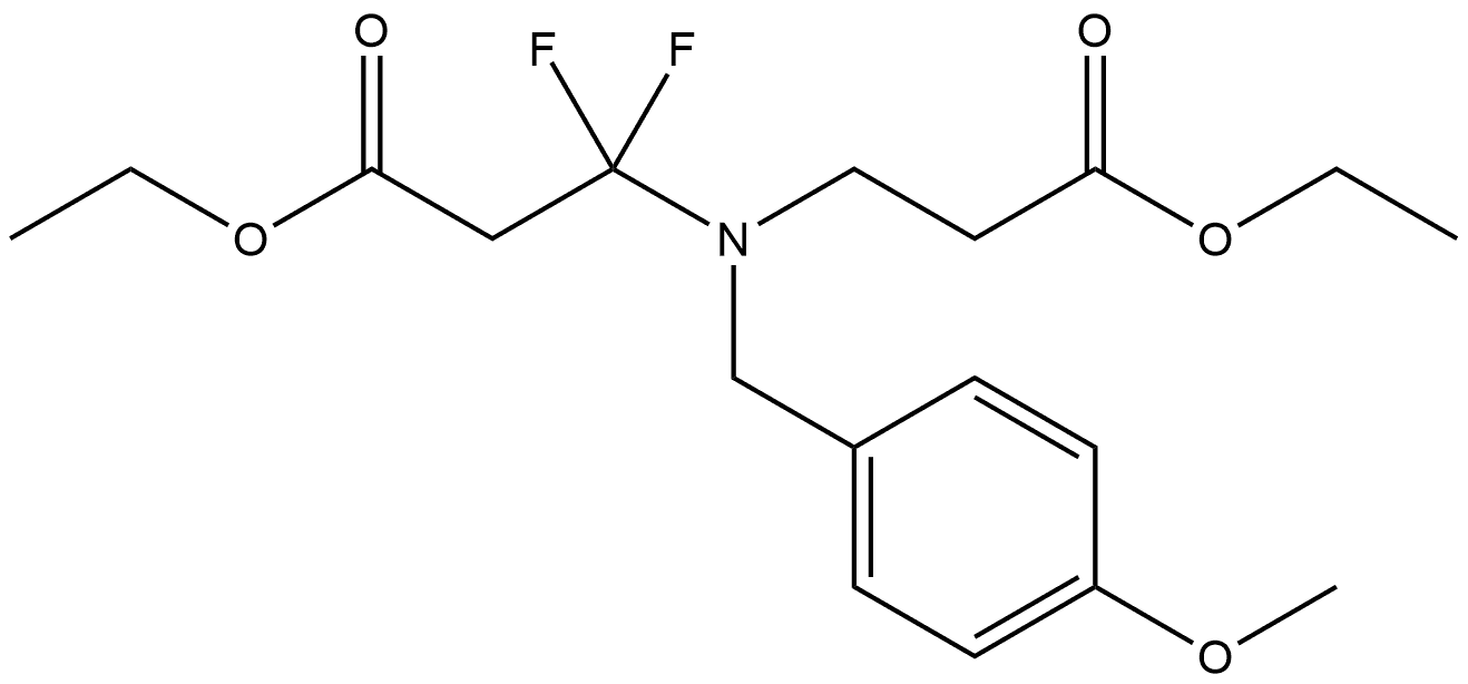 β-Alanine, N-(3-ethoxy-3-oxopropyl)-2,2-difluoro-N-[(4-methoxyphenyl)methyl]-, ethyl ester Structure