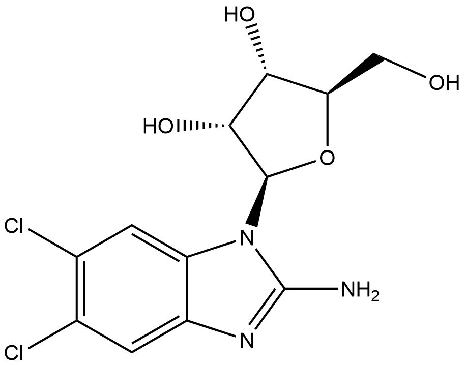 1H-Benzimidazol-2-amine, 5,6-dichloro-1-β-D-ribofuranosyl- Structure