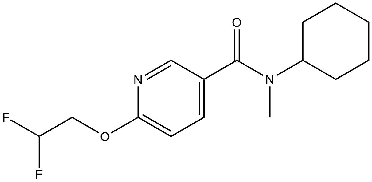 N-Cyclohexyl-6-(2,2-difluoroethoxy)-N-methyl-3-pyridinecarboxamide Structure