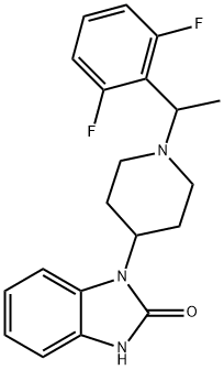 2H-Benzimidazol-2-one, 1-[1-[1-(2,6-difluorophenyl)ethyl]-4-piperidinyl]-1,3-dihydro- 구조식 이미지