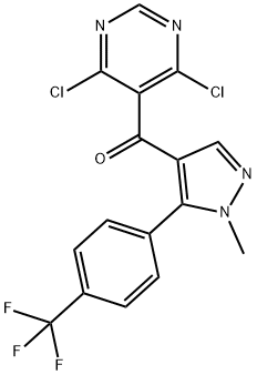 Methanone, (4,6-dichloro-5-pyrimidinyl)[1-methyl-5-[4-(trifluoromethyl)phenyl]-1H-pyrazol-4-yl]- Structure