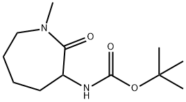 Carbamic acid, N-(hexahydro-1-methyl-2-oxo-1H-azepin-3-yl)-, 1,1-dimethylethyl ester Structure