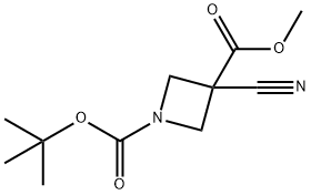 1,3-Azetidinedicarboxylic acid, 3-cyano-, 1-(1,1-dimethylethyl) 3-methyl ester Structure