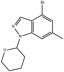 1H-Indazole, 4-bromo-6-methyl-1-(tetrahydro-2H-pyran-2-yl)- 구조식 이미지