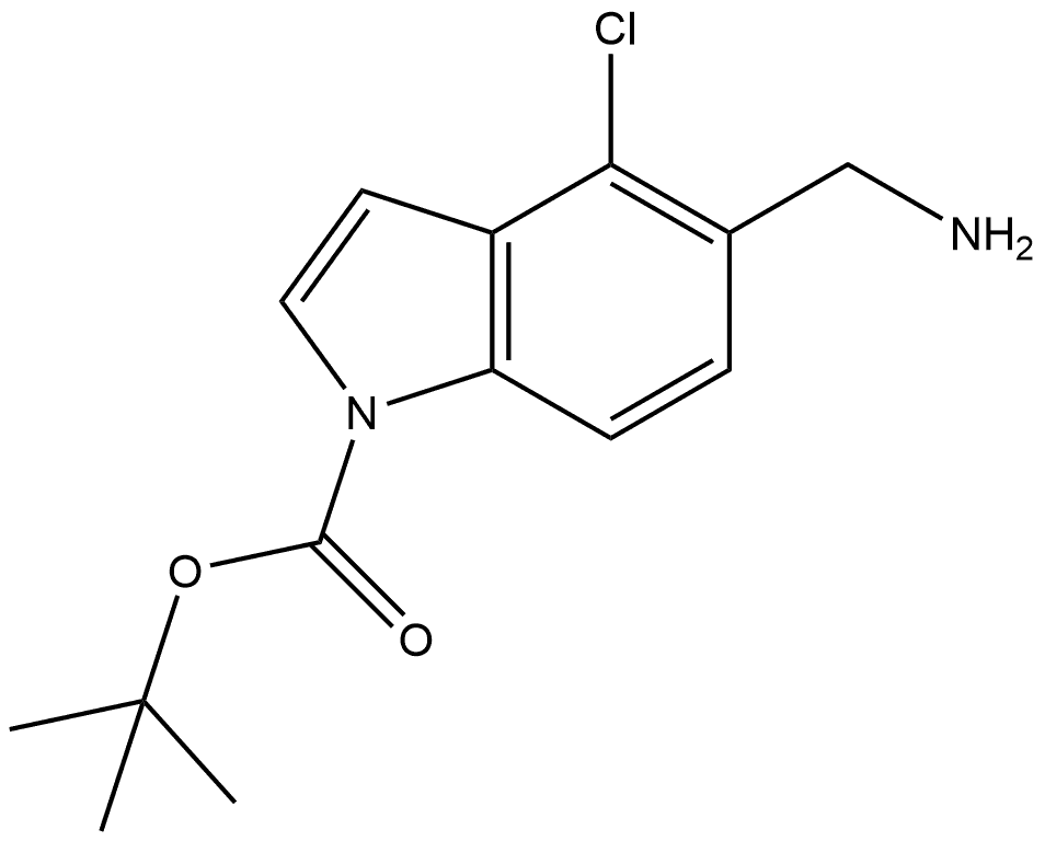 1,1-Dimethylethyl 5-(aminomethyl)-4-chloro-1H-indole-1-carboxylate Structure