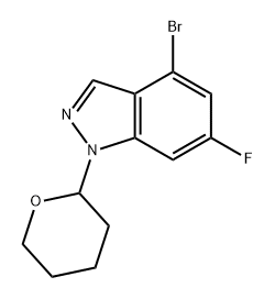 1H-Indazole, 4-bromo-6-fluoro-1-(tetrahydro-2H-pyran-2-yl)- 구조식 이미지