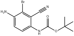 Carbamic acid, N-(4-amino-3-bromo-2-cyanophenyl)-, 1,1-dimethylethyl ester 구조식 이미지