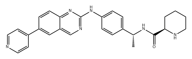 2-Piperidinecarboxamide, N-[(1R)-1-[4-[[6-(4-pyridinyl)-2-quinazolinyl]amino]phenyl]ethyl]-, (2R)- Structure