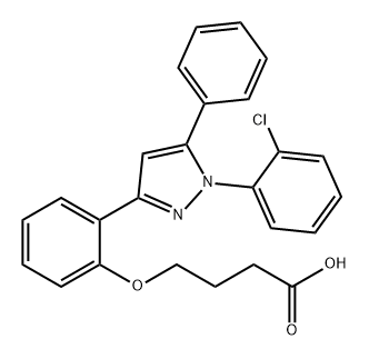 Butanoic acid, 4-[2-[1-(2-chlorophenyl)-5-phenyl-1H-pyrazol-3-yl]phenoxy]- Structure