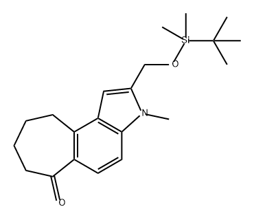 Cyclohept[e]indol-6(3H)-one, 2-[[[(1,1-dimethylethyl)dimethylsilyl]oxy]methyl]-7,8,9,10-tetrahydro-3-methyl- Structure