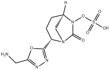 (2S,5R)-2-[5-(Aminomethyl)-1,3,4-oxadiazol-2-yl]-6-(sulfooxy)-1,6-diazabicyclo[3.2.1]octan-7-one Structure