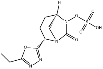 (2S,5R)-2-(5-Ethyl-1,3,4-oxadiazol-2-yl)-6-(sulfooxy)-1,6-diazabicyclo[3.2.1]octan-7-one Structure