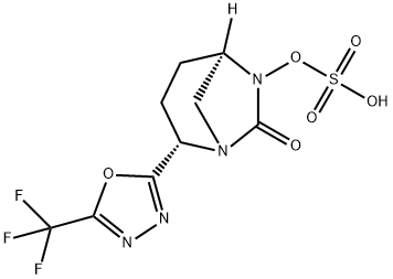 (2S,5R)-6-(Sulfooxy)-2-[5-(trifluoromethyl)-1,3,4-oxadiazol-2-yl]-1,6-diazabicyclo[3.2.1]octan7-one Structure