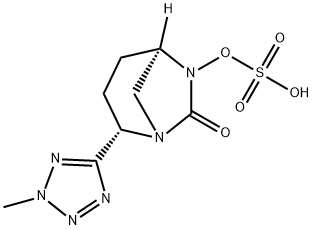 (2S,5R)-2-(2-Methyl-2H-tetrazol-5-yl)-6-(sulfooxy)-1,6-diazabicyclo[3.2.1]octan-7-one Structure