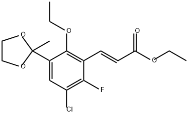 2-Propenoic acid, 3-[3-chloro-6-ethoxy-2-fluoro-5-(2-methyl-1,3-dioxolan-2-yl)phenyl]-, ethyl ester, (2E)- Structure