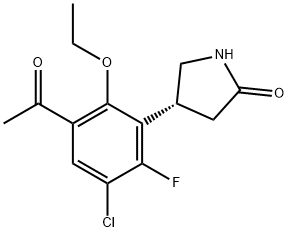 2-Pyrrolidinone, 4-(3-acetyl-5-chloro-2-ethoxy-6-fluorophenyl)-, (4R)- Structure