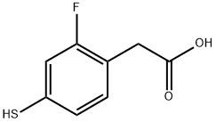Benzeneacetic acid, 2-fluoro-4-mercapto- Structure